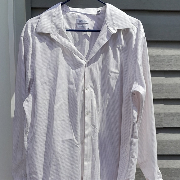 Calvin Klein Mens  White Button-Up Shirt - Picture 1 of 5